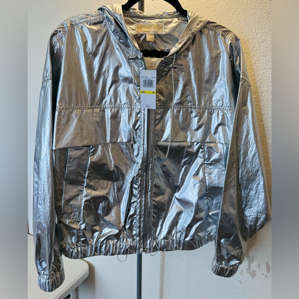 Michael Kors Silver Windbreaker Jacket